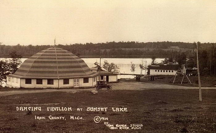 Dance Hall at Sunset Lake - OLD POST CARD PHOTO